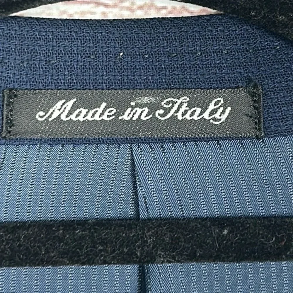 Pal Zileri Wool Blue Suit Jacket Blazer 3 Button Front Double Vented Italy 42L
